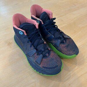 Nike Kyrie 7 Midnight Navy Blue Green Men's Basketball Shoes Sneakers Size 7.5